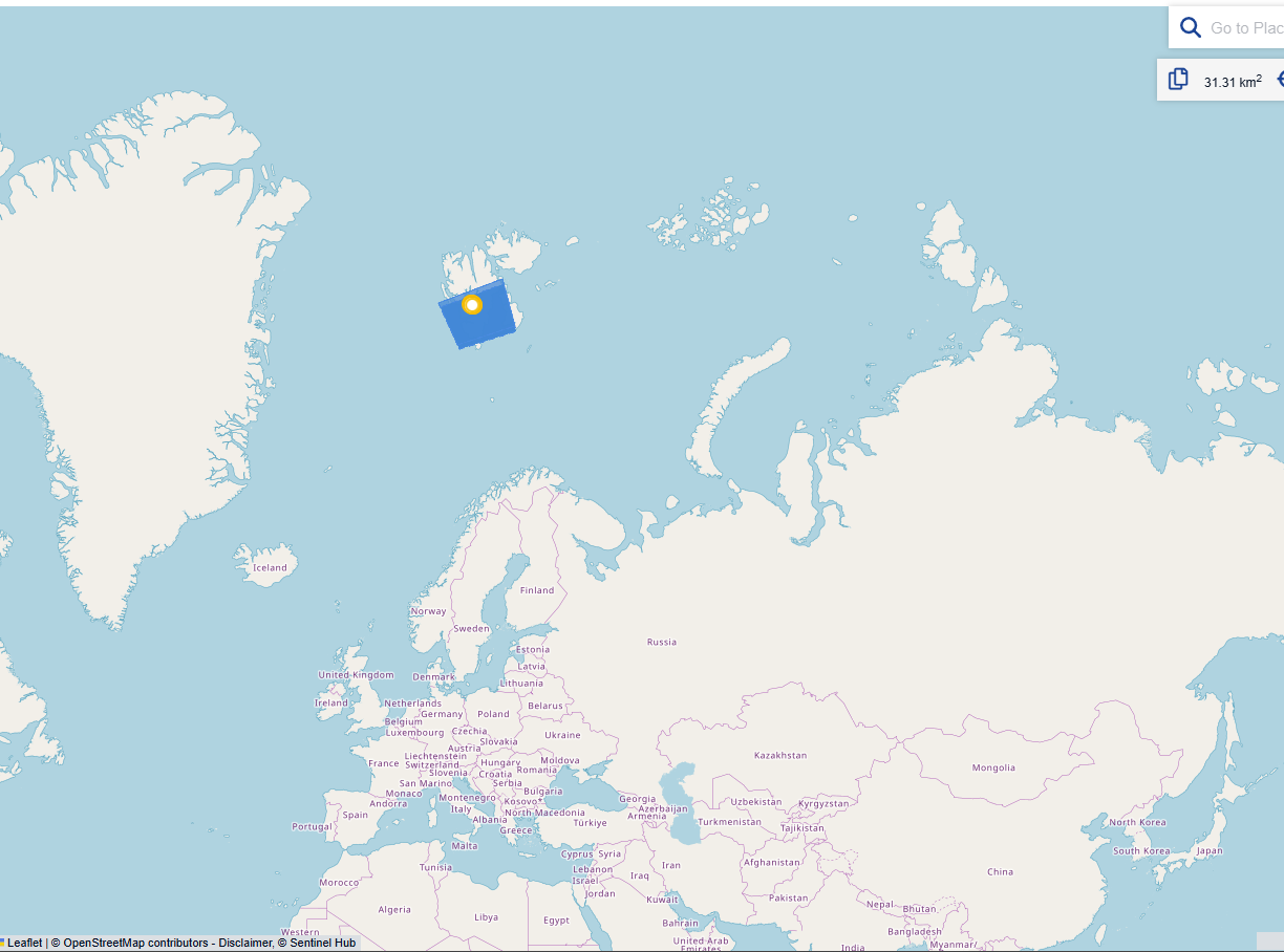 Regional map showing the Sentinel-1 acquisition footprint over Svalbard