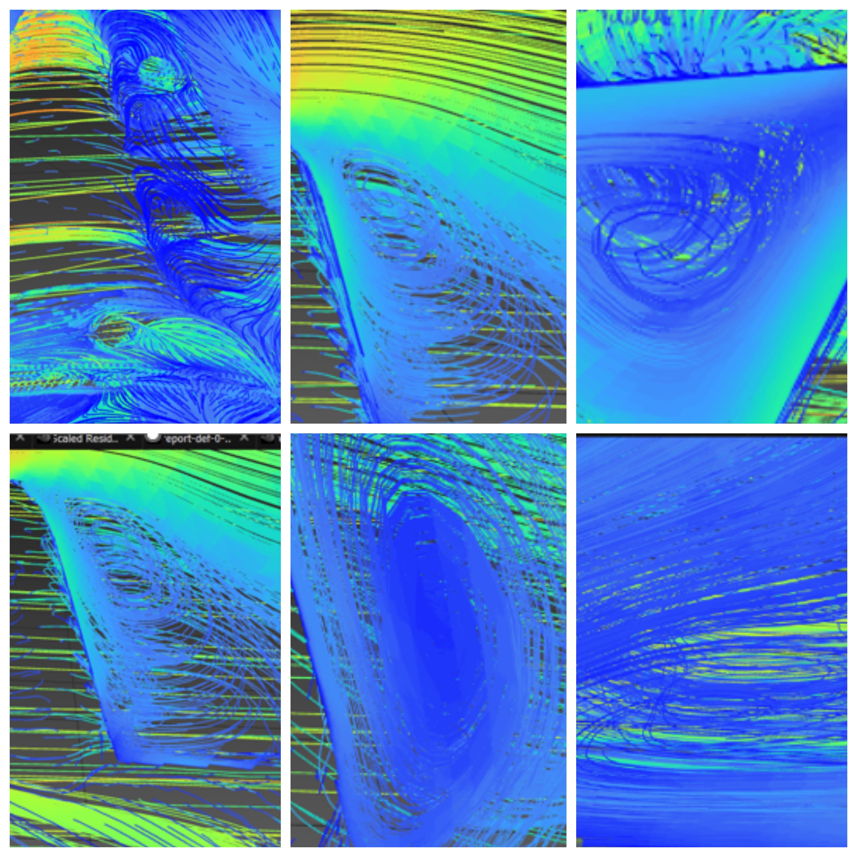 Collage of vortex structures from propulsion CFD work